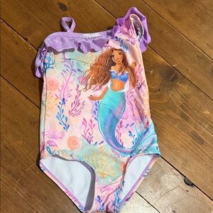 2T Disney Mermaid Themed One-Piece Swimsuit with Ruffles
